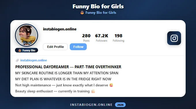 Funny Instagram Bios for Girls